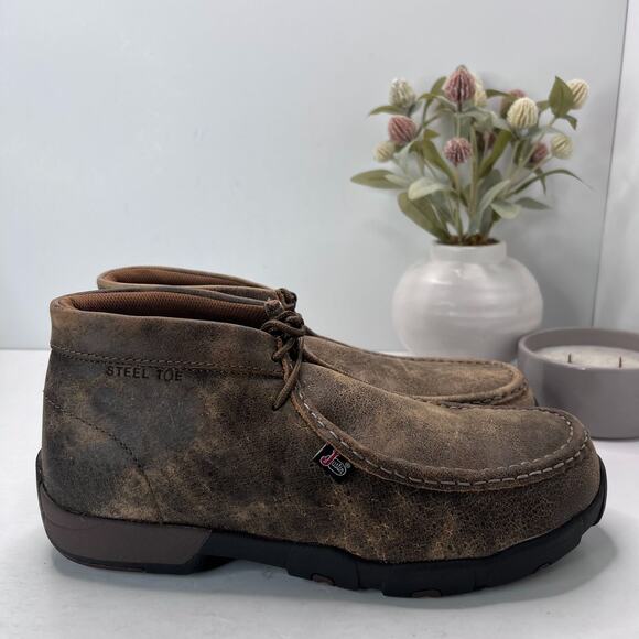 Justin Original Cappie Slip Resistant Steel Toe Work Boots Brown Men's 11M NWOB - Picture 5 of 9